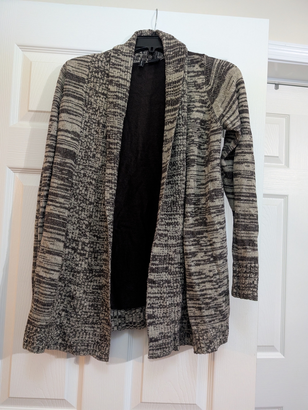 new directions Marled Open-Front Cardigan - Brown & Cream